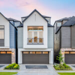 three modern, move-in ready homes next to one another, each designed and built by Mazzarino